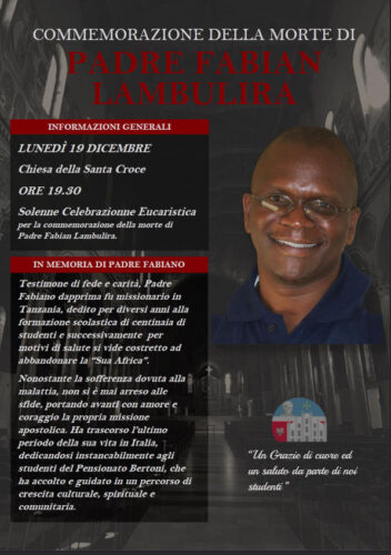 19 dicembre - Primo anniversario della morte di padre Fabiano