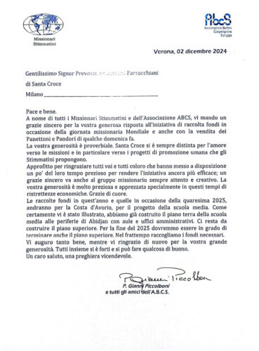 Grazie da padre Gianni