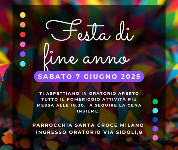 7 giugno - Festa in oratorio
