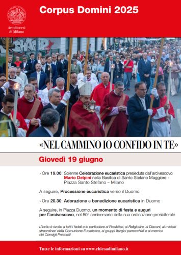 19 giugno - Corpus Domini, festa per il 50° dell’Arcivescovo