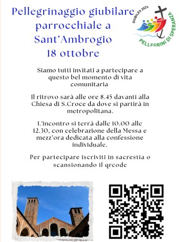 18 ottobre - Pellegrinaggio a Sant’Ambrogio