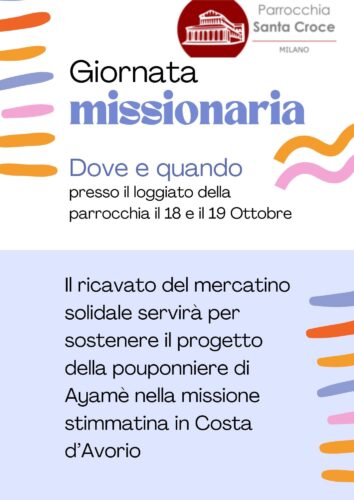 18 e 19 ottobre - Giornata missionaria