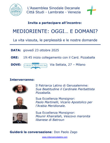 23 ottobre - Medioriente: oggi... e domani?