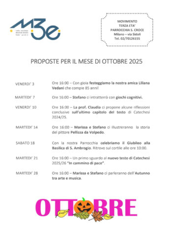 Movimento Terza Età - Ottobre 2025