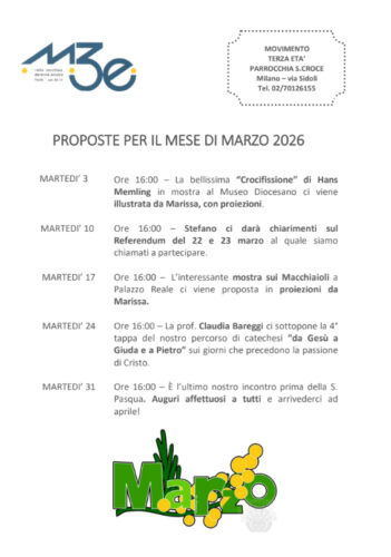 Movimento Terza Età – Marzo 2026
