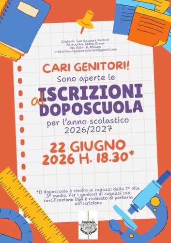 22 giugno - Iscrizioni al doposcuola