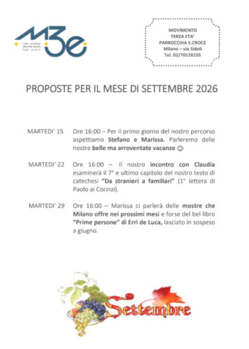 Movimento Terza Età – Settembre 2026