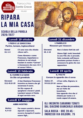 Scuola della Parola 2026/2027 - Ripara la mia casa